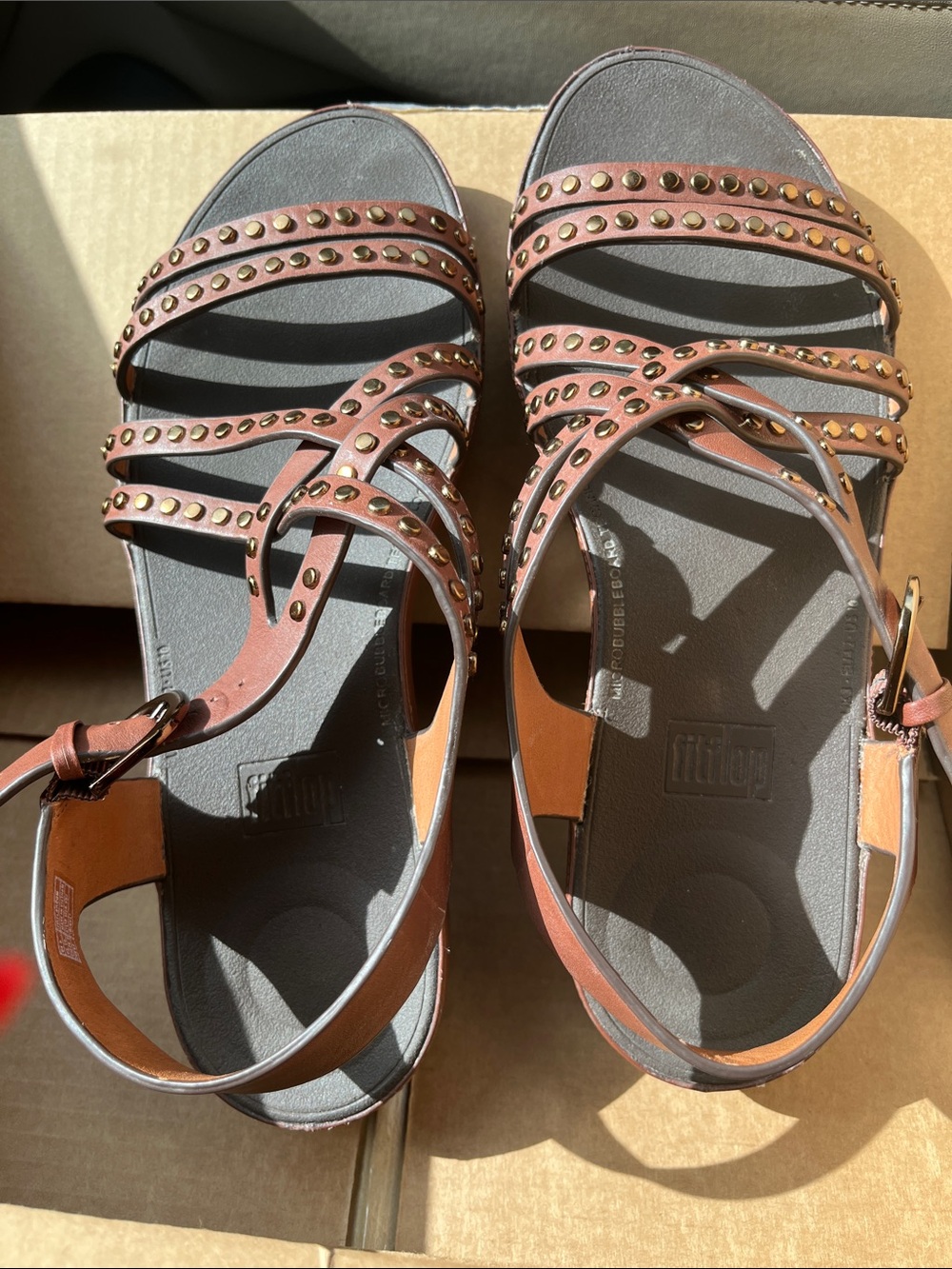 Fitflop Brown Studded Strappy Sandals